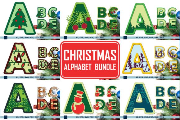 3D Christmas Alphabet Bundle Cut File Review