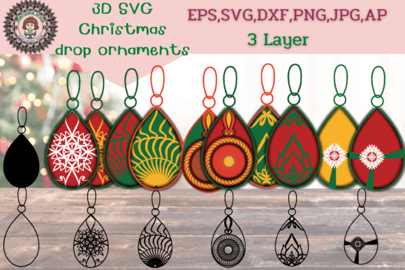 3D SVG Christmas Drop Ornaments Review