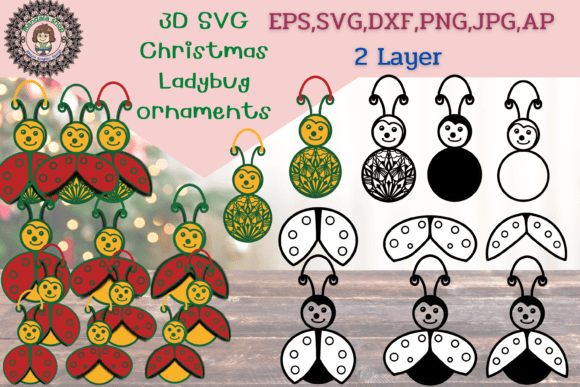 3D SVG Christmas Ladybug Ornaments Review