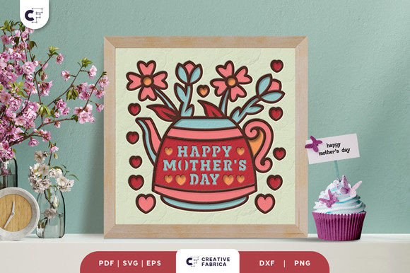3D SVG Mother's Day Flowers for Holidays