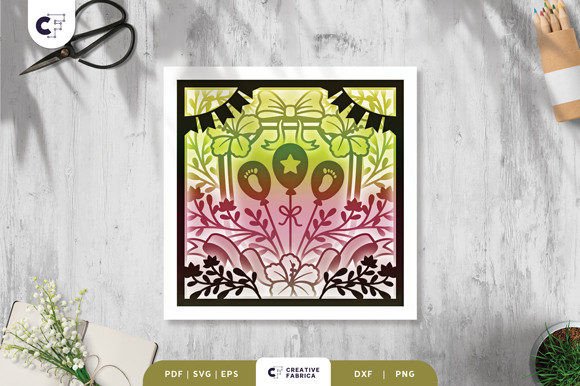 Baby Shower Floral 3D Shadow Box: A 3D SVG Review