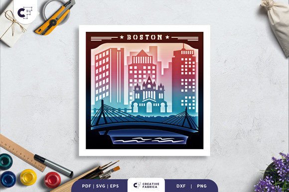 Boston Massachusetts 3D Shadow Box: A 3D SVG Review