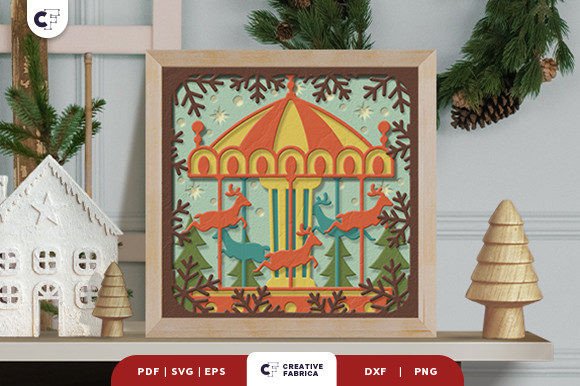 Christmas Carousel with Reindeer 3D SVG Review