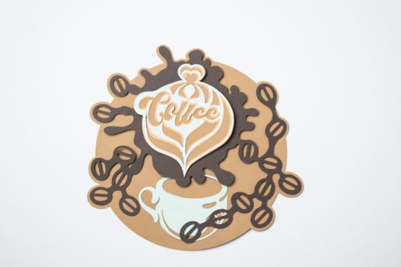 Coffee Layered Design: 3D SVG for Home Décor