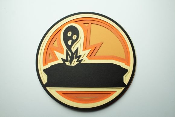 Coffin and Ghost 3D SVG for Halloween