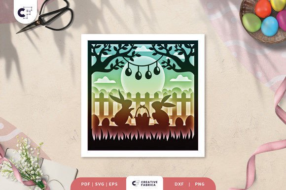 Easter Bunny Garden 3D Shadow Box: A 3D SVG Review