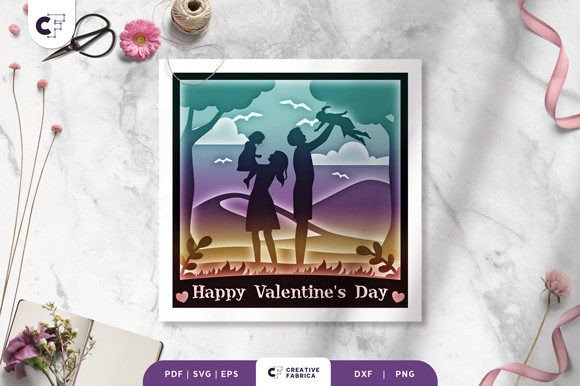 Family in Valentine's Day 3D Shadow Box Review