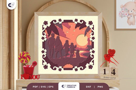 Family Silhouette 3D Shadow Box SVG Review