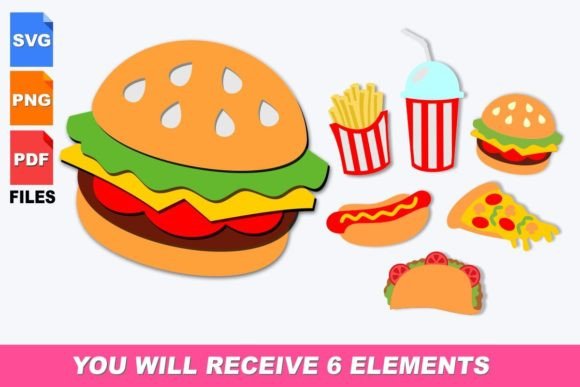 Fast Food 3d Svg Clipart for Graphics and Crafts