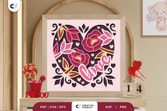 Floral Heart Shape 3D Shadow Box Review for Holidays