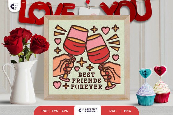Galentine's Day Cheering 3D Shadow Box: A 3D SVG Review