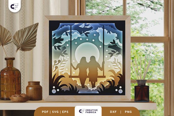 Girls on a Swing 3D Layered Paper Cut Review