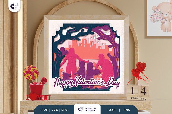 Happy Family 3D Shadow Box: A 3D SVG for Holidays
