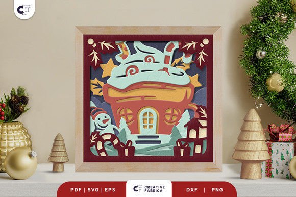 Hot Chocolate Fairy House 3D SVG for Christmas