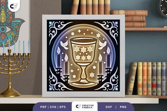 Kiddush Cup 3D Shadow Box: Jewish Celebrations