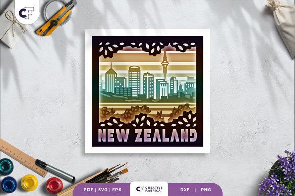 New Zealand 3D Shadow Box Paper Cut: A 3D SVG Review