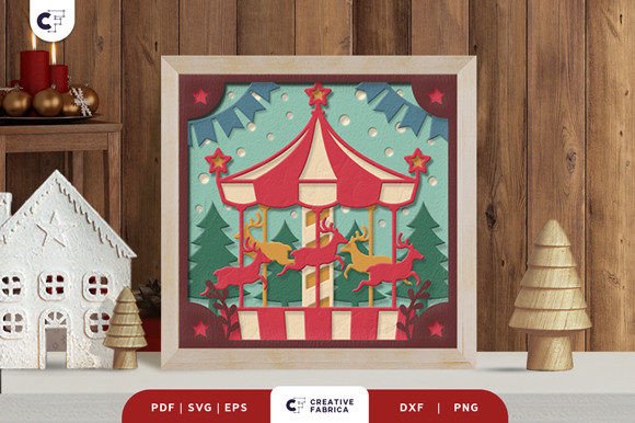Retro Christmas Carousel 3D Paper Cut Review