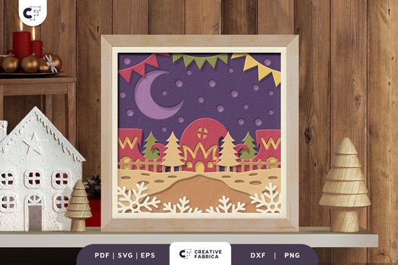 Retro Elfville 3D Shadow Box: A Christmas 3D SVG Review