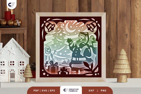 Retro Santa Claus 3D Shadow Box: A Christmas 3D SVG Review