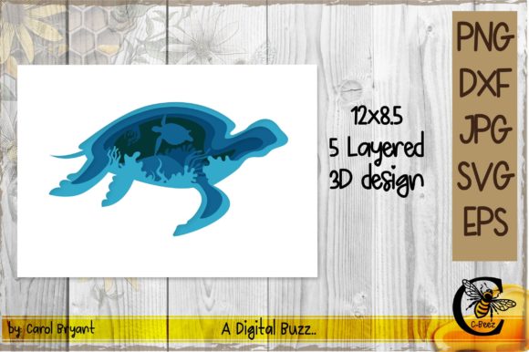 Sea Turtle 5 Layer Design: A 3D SVG Review