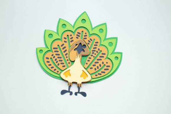 Thanksgiving Turkey Layered Design: 3D SVG for Holidays